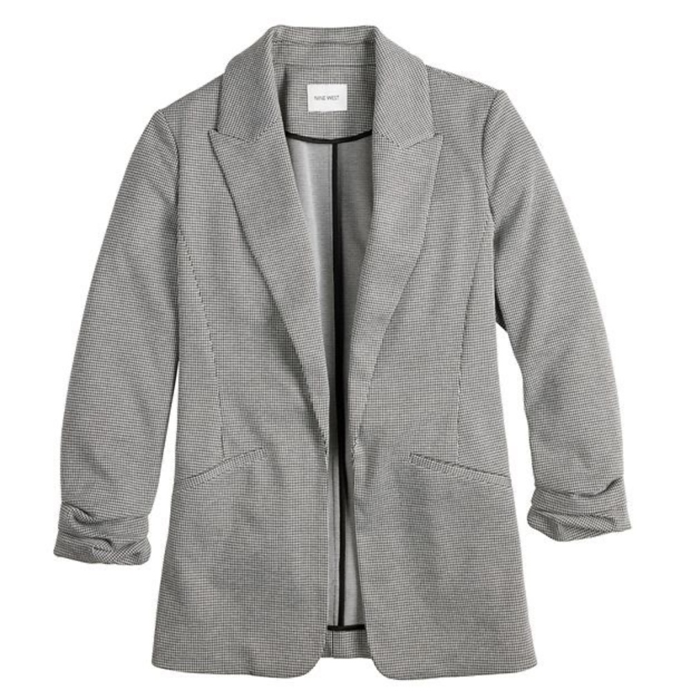 Nine West Light Gray Houndstooth Women's Blazer